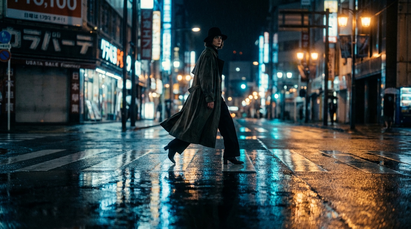 Cinematic fashion film scene generated with AI video