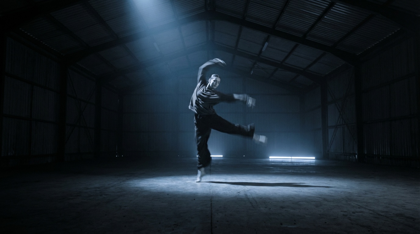 Dramatic music video scene generated with AI