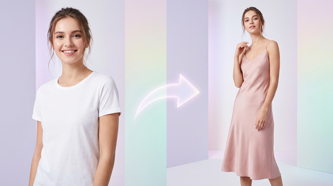 AI clothes changer online free — before and after outfit swap