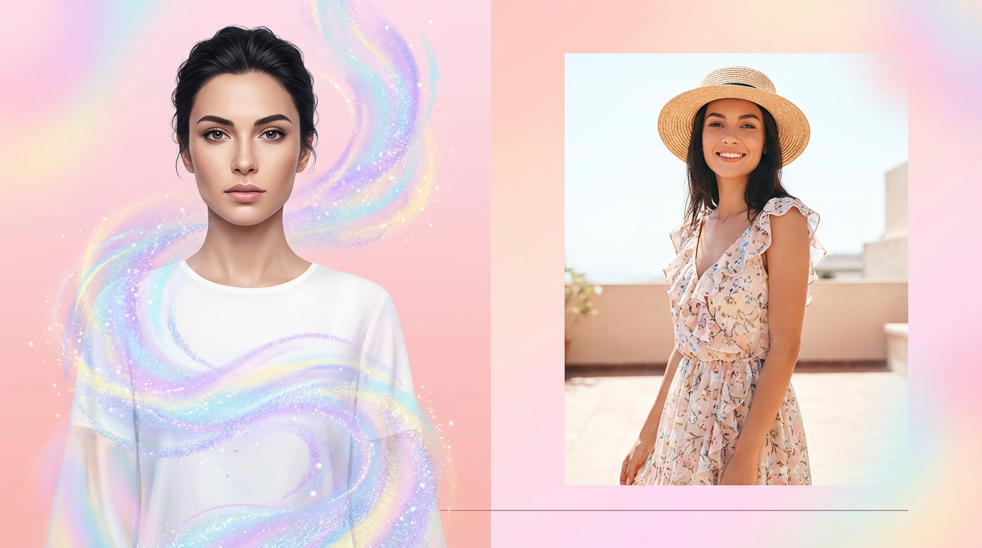 Change clothes in photos with AI — outfit swap illustration