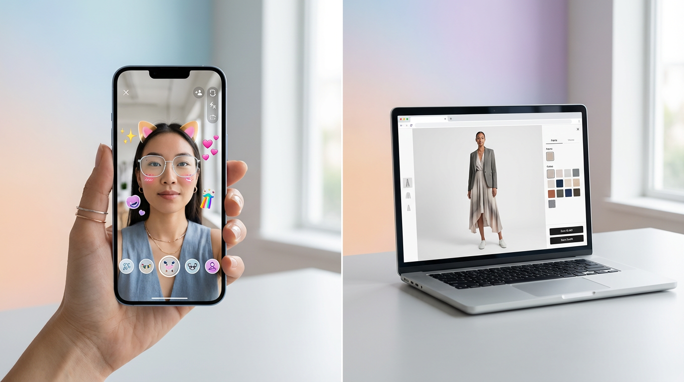 Looksy AI vs Snapchat Dress Up — AR camera vs browser comparison