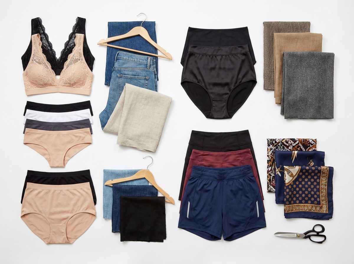 Underwear styles paired with different outfits